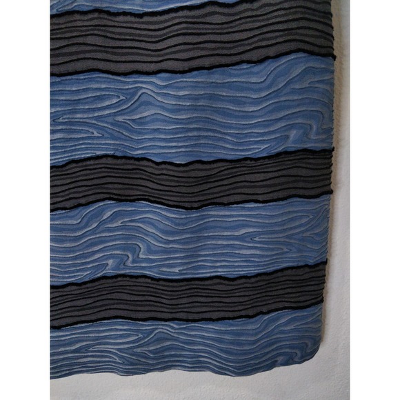 Piazza Sempione Blue Gray Striped Textured Embroidered Sleeveless Sheath Dress 6 - Picture 5 of 12